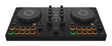 Controlador DJ DDJ-FLX2, vista frontal en ángulo