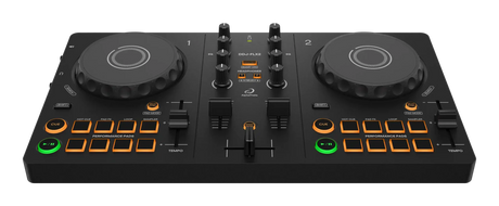 Controlador DJ DDJ-FLX2, vista frontal en ángulo