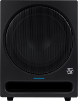 Subwoofer de estudio PreSonus Eris Pro Sub 10 vista frontal completa sobre fondo blanco