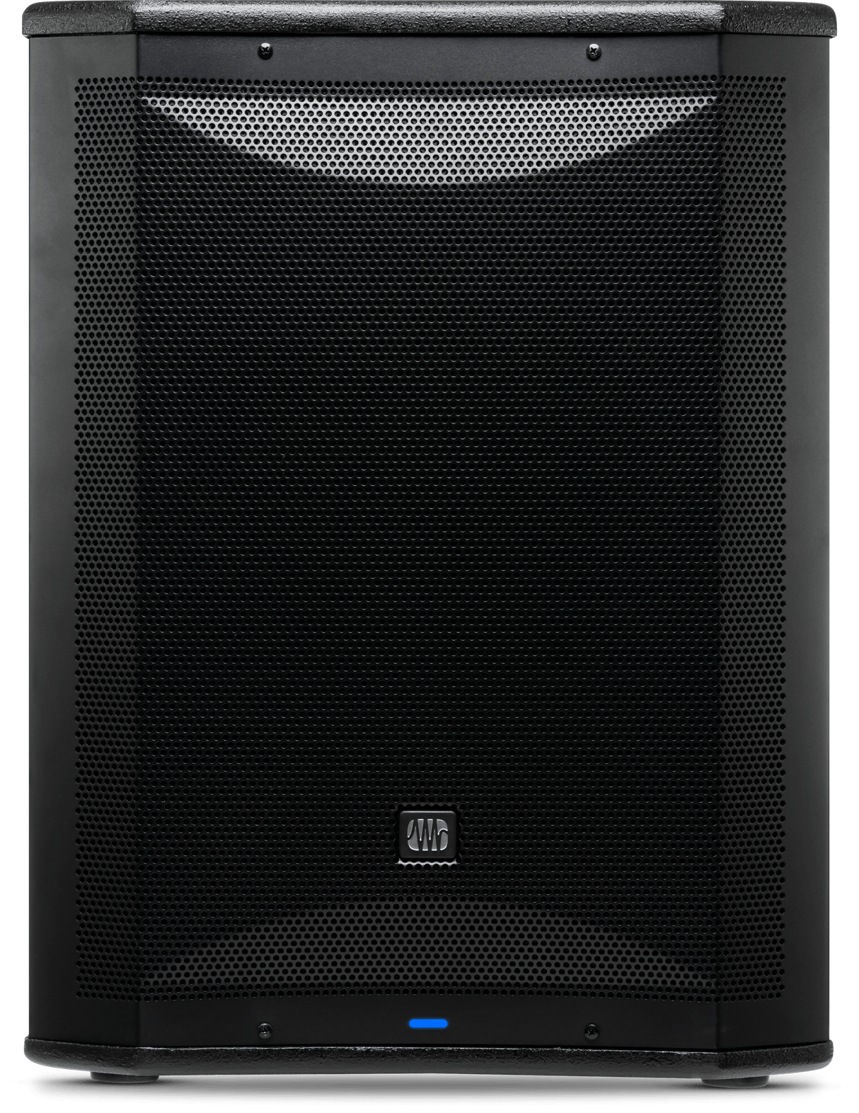 Subwoofer activo PreSonus AIR XD Sub 15 vista frontal completa sobre fondo blanco