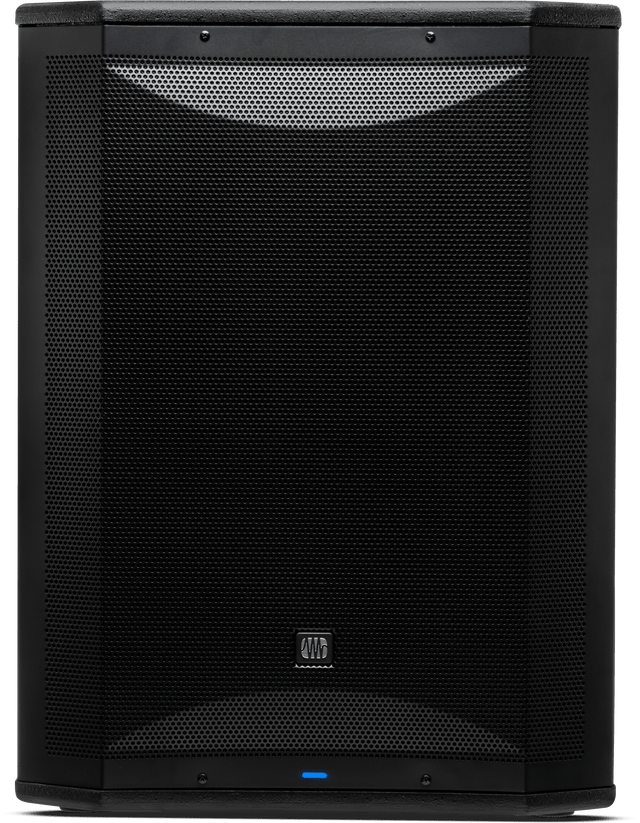 Subwoofer activo PreSonus AIR XD Sub 18 vista frontal completa sobre fondo blanco