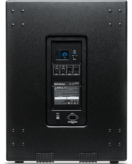 Subwoofer activo PreSonus AIR XD Sub 18 vista posterior completa sobre fondo blanco