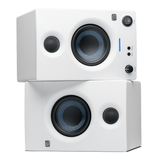 Par de monitores PreSonus Eris 3.5 blancos, vista oficial adicional