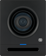Monitor de estudio PreSonus Eris Pro 4 vista frontal completa sobre fondo blanco