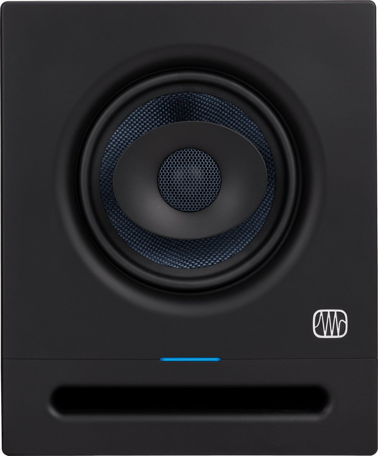 Monitor de estudio PreSonus Eris Pro 6 vista frontal completa sobre fondo blanco