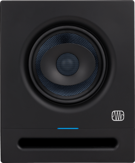 Monitor de estudio PreSonus Eris Pro 6 vista frontal completa sobre fondo blanco
