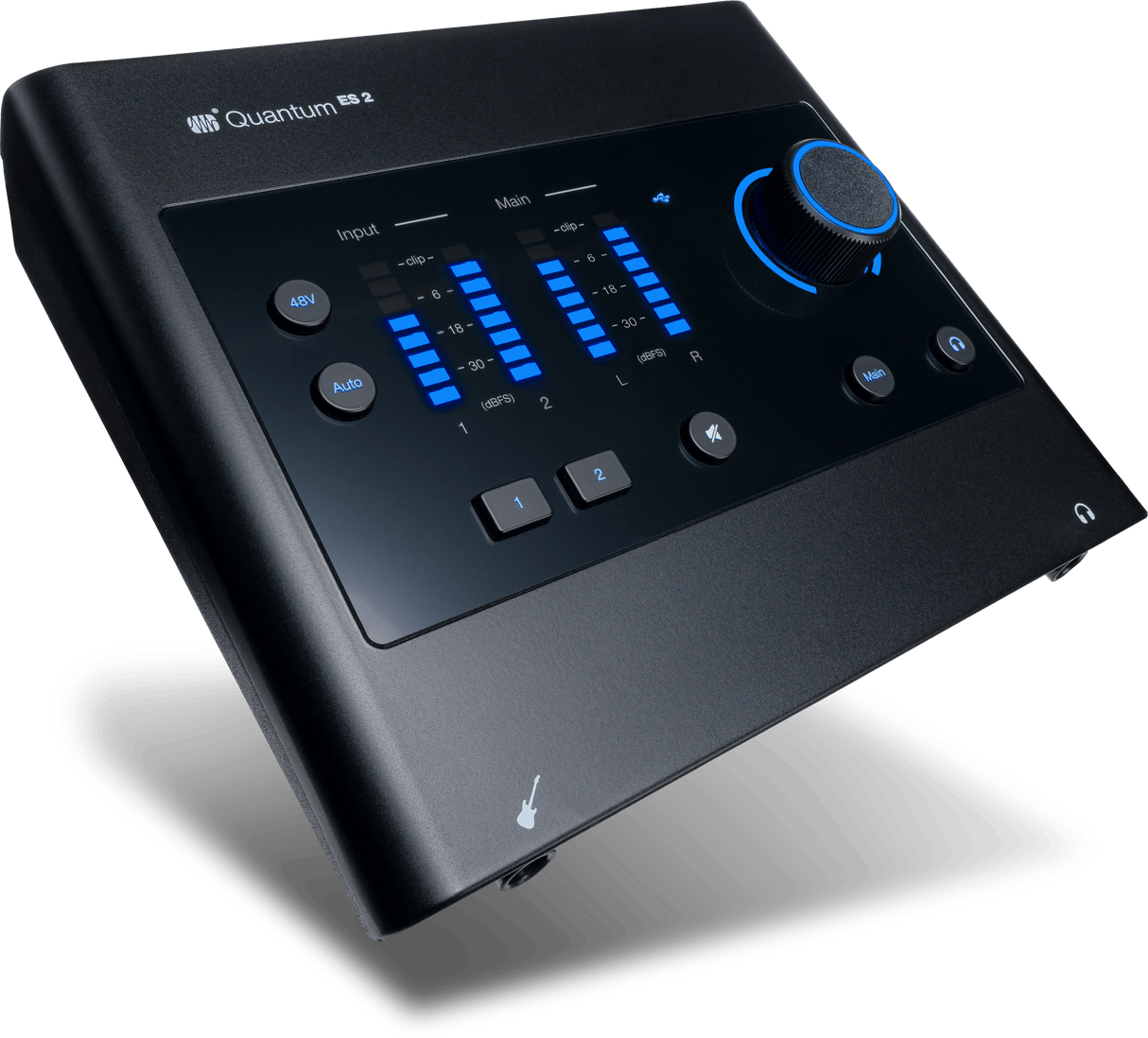 Interfaz PreSonus Quantum ES 2 del combo sobre fondo blanco