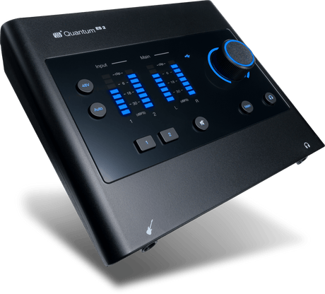 Interfaz PreSonus Quantum ES 2 del combo sobre fondo blanco