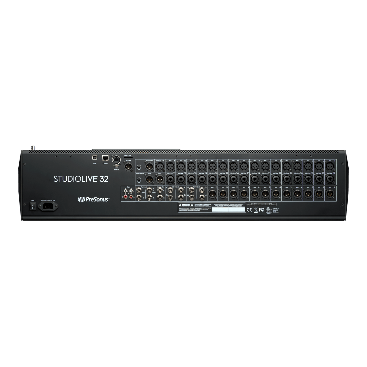 Consola digital PreSonus StudioLive 32 Series III, panel posterior