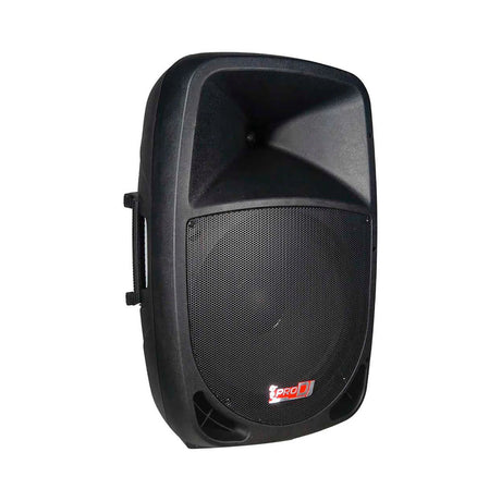 Cabina pasiva Pro DJ PSA-15 de 15 pulgadas, vista frontal en ángulo sobre fondo blanco