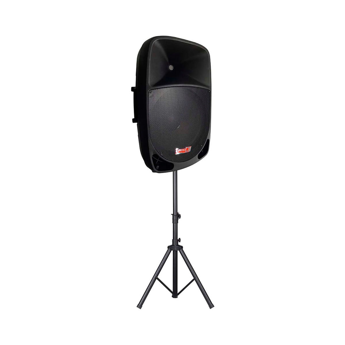 Sistema de cabina activa Pro DJ PSA-15A SYS con trípode, vista completa sobre fondo blanco