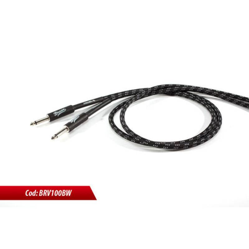 Cable de instrumento PROEL BRV100LU3BW jack 6,3 mm, 3 m, negro y blanco