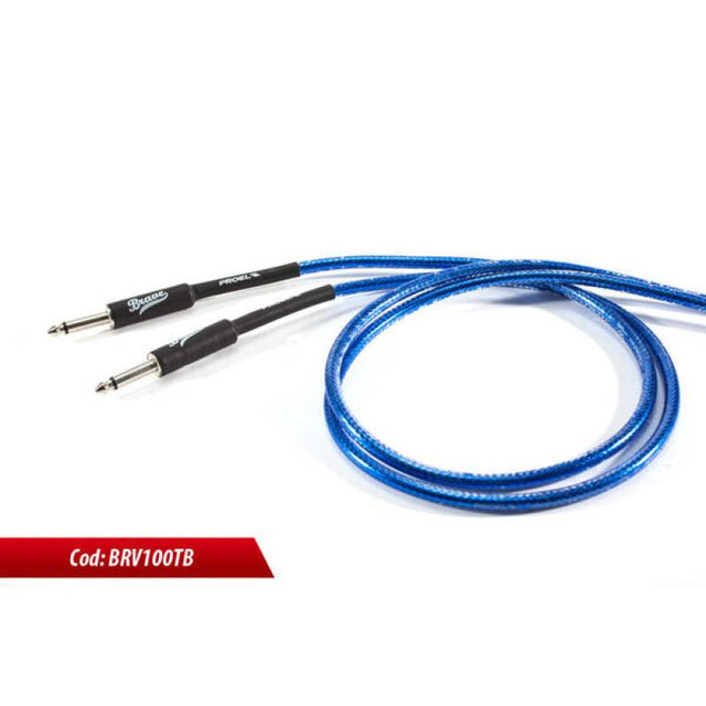 Cable de instrumento PROEL BRV100LU3TB jack 6,3 mm, 3 m, azul transparente