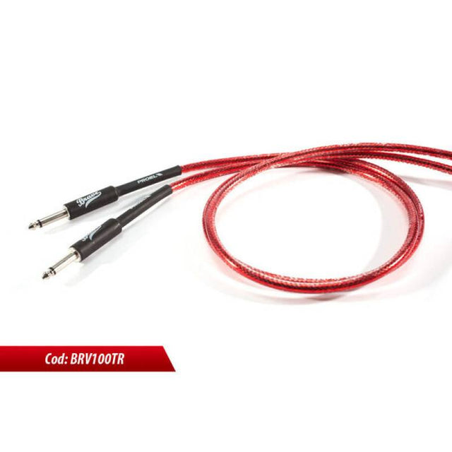 Cable de instrumento PROEL BRV100LU6TR jack 6,3 mm, 6 m, rojo transparente