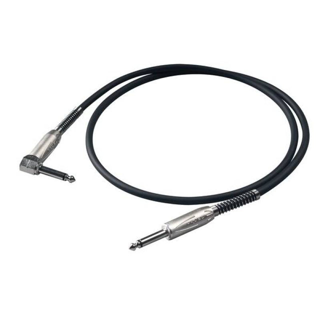 Cable de instrumento PROEL BULK120LU5 jack 6,3 mm recto a angular, 5 m, negro