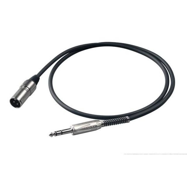 Cable balanceado PROEL BULK230LU5 jack 6,3 mm TRS a XLR macho, 5 m, negro
