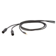 Cable estéreo PROEL Die Hard DHS595LU18 con minijack de 3,5 mm y dos conectores XLR macho, negro