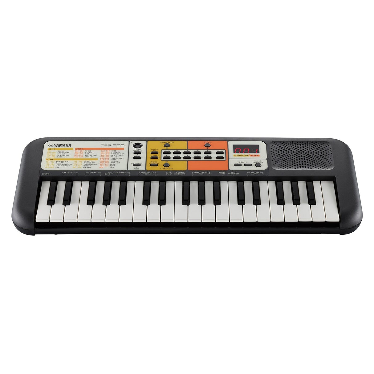 Teclado electrónico Yamaha PSS-F30 vista superior