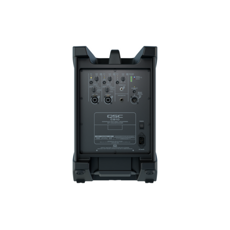 Panel posterior de QSC CB10 con controles y conexiones