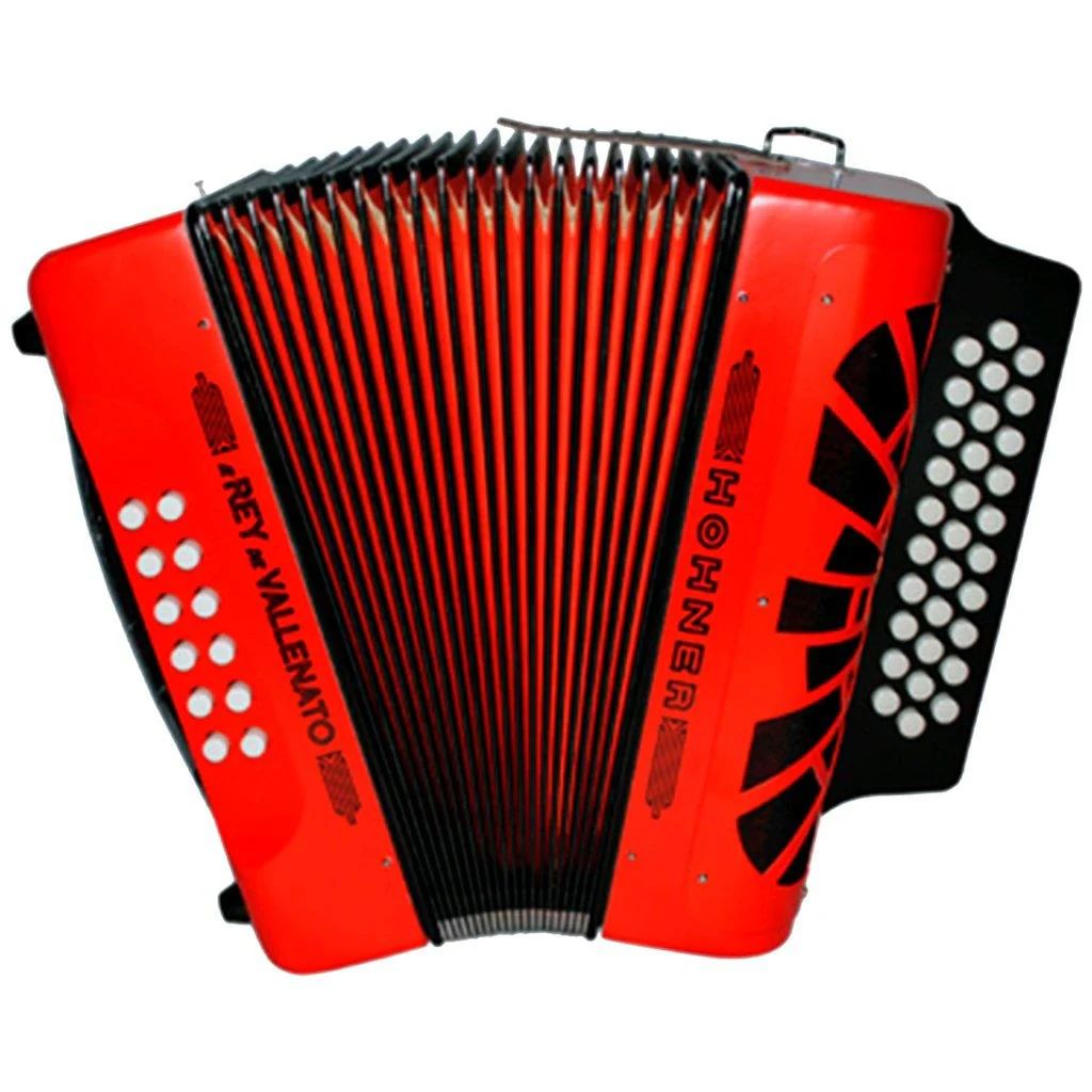 Acordeón Hohner Rey Vallenato 5 Letras Rojo