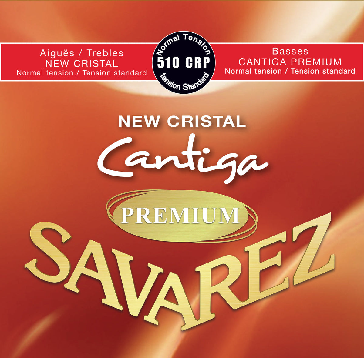 Encordado Savarez New Cristal Cantiga Premium 510CRP tensión normal para guitarra clásica, empaque oficial