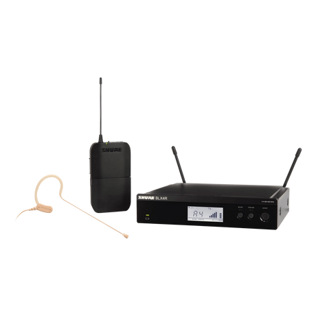 Sistema Shure BLX14R/MX53-H9 con receptor de rack, bodypack y micrófono auricular MX153