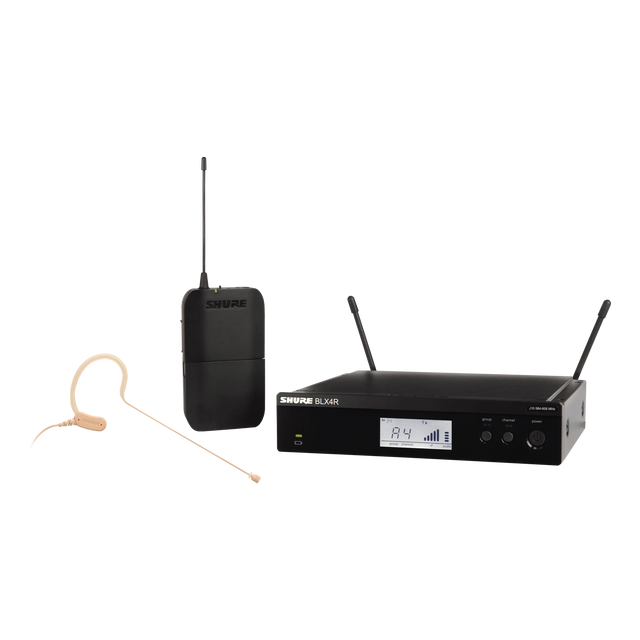Sistema Shure BLX14R/MX53-H9 con receptor de rack, bodypack y micrófono auricular MX153