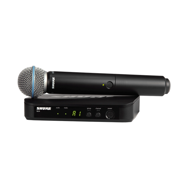 Sistema vocal inalámbrico Shure BLX24/B58 con receptor y micrófono BETA 58A