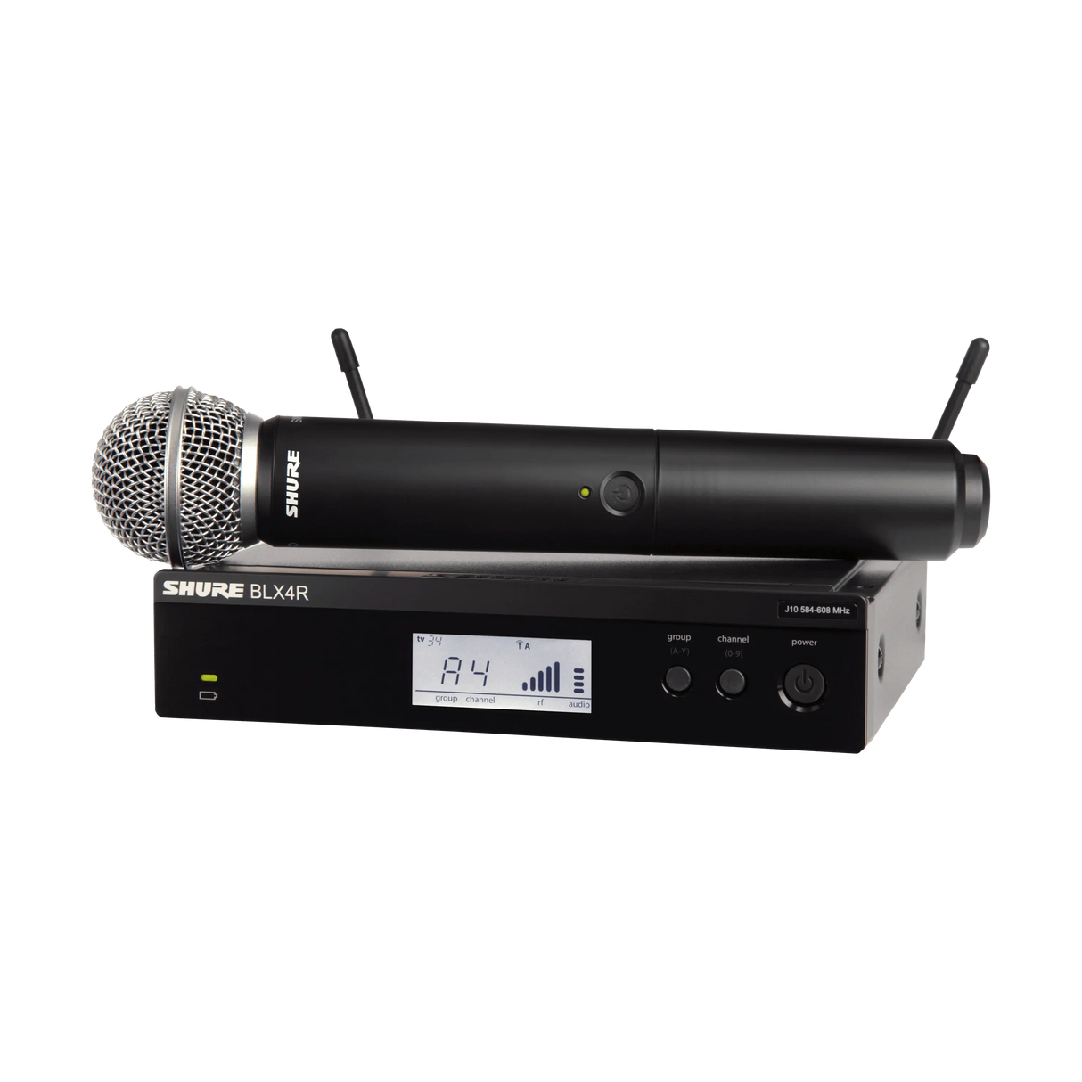 Sistema vocal Shure BLX24R/SM58 con receptor de rack y micrófono SM58