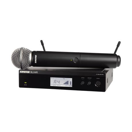 Sistema vocal Shure BLX24R/SM58 con receptor de rack y micrófono SM58
