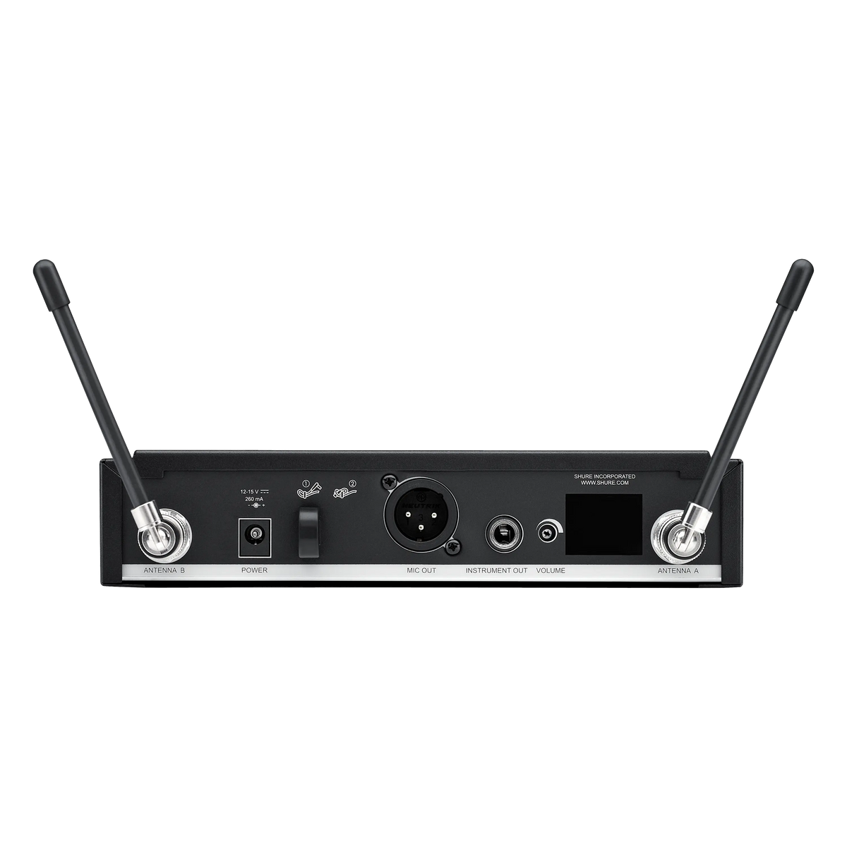 Detalle oficial del sistema inalámbrico Shure BLX24R/SM58