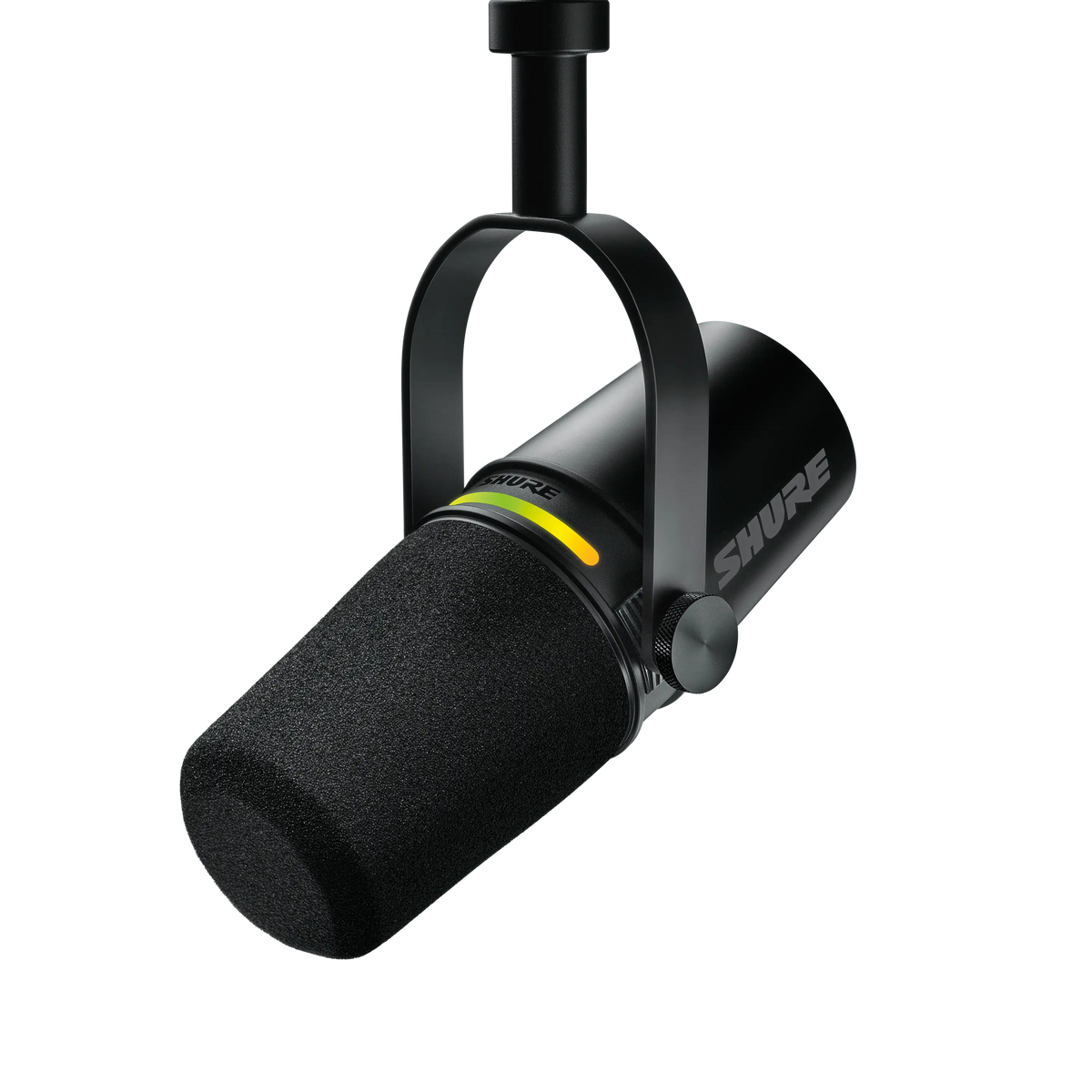 Micrófono para podcast Shure MV7+ negro con panel táctil LED