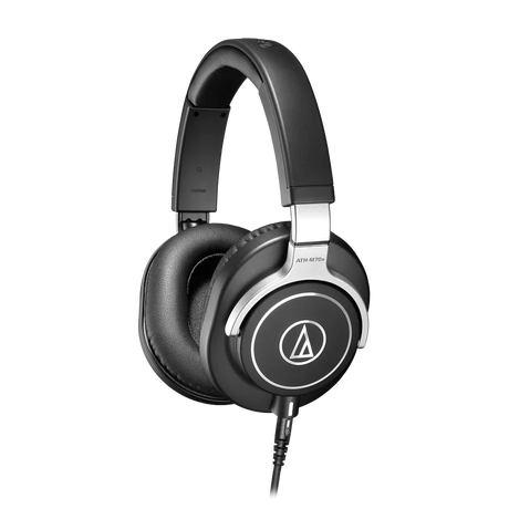 Audífonos de Estudio AudioTechnica ATH M70X con 3 Cables Intercambiables vista oficial completa sobre fondo limpio