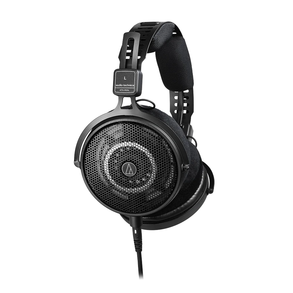 Audífonos Profesionales Abiertos de Referencia AudioTechnica ATH R50X vista oficial completa sobre fondo limpio