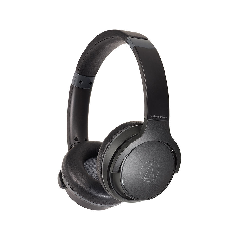 Audífonos On Ear Inalámbricos AudioTechnica ATH S220BTBK vista oficial completa sobre fondo limpio