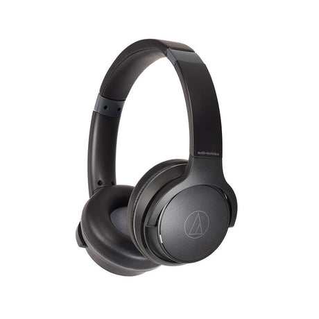 Audífonos On Ear Inalámbricos AudioTechnica ATH S220BTBK vista oficial completa sobre fondo limpio