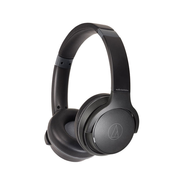 Audífonos On Ear Inalámbricos AudioTechnica ATH S220BTBK vista oficial completa sobre fondo limpio