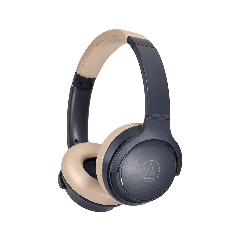 Audífonos On Ear Inalámbricos AudioTechnica ATH S220BTNBG vista oficial completa sobre fondo limpio