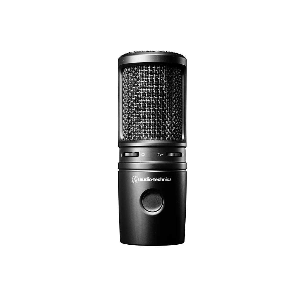 Micrófono Condensador USB AudioTechnica AT2020USB X Cardioide vista oficial completa sobre fondo limpio