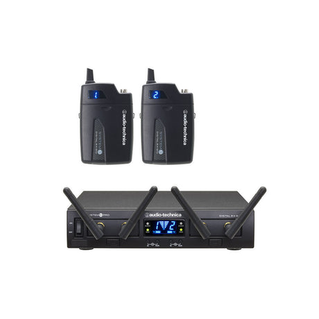 Sistema Inalámbrico Digital AudioTechnica ATW 1311 System 10 con 2 Transmisores de Petaca vista oficial completa sobre fondo limpio