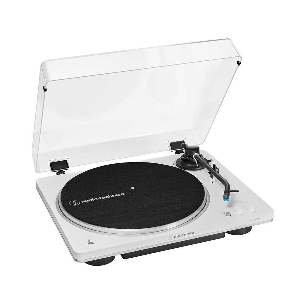Tocadisco Tornamesa AudioTechnica AT LP70XBT WS Automático Inalámbrico vista oficial completa sobre fondo limpio