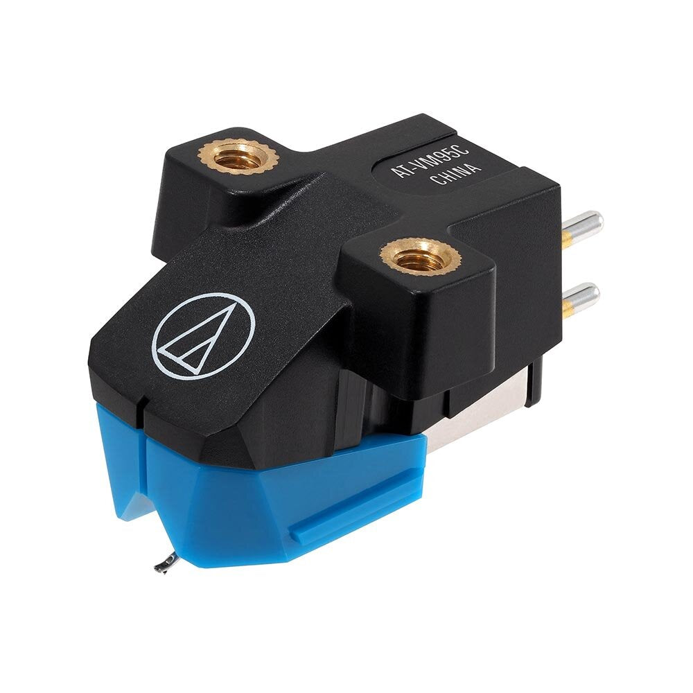 Cápsula Estéreo AudioTechnica AT VM95C con Aguja Cónica para AT LP120X vista oficial completa sobre fondo limpio