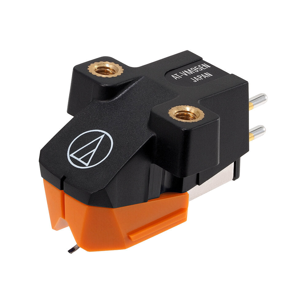 Cápsula Estéreo AudioTechnica AT VM95EN con Aguja Elíptica Desnuda vista oficial completa sobre fondo limpio