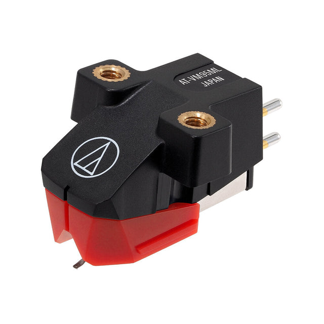 Cápsula Estéreo AudioTechnica AT VM95ML con Aguja Microlinear vista oficial completa sobre fondo limpio
