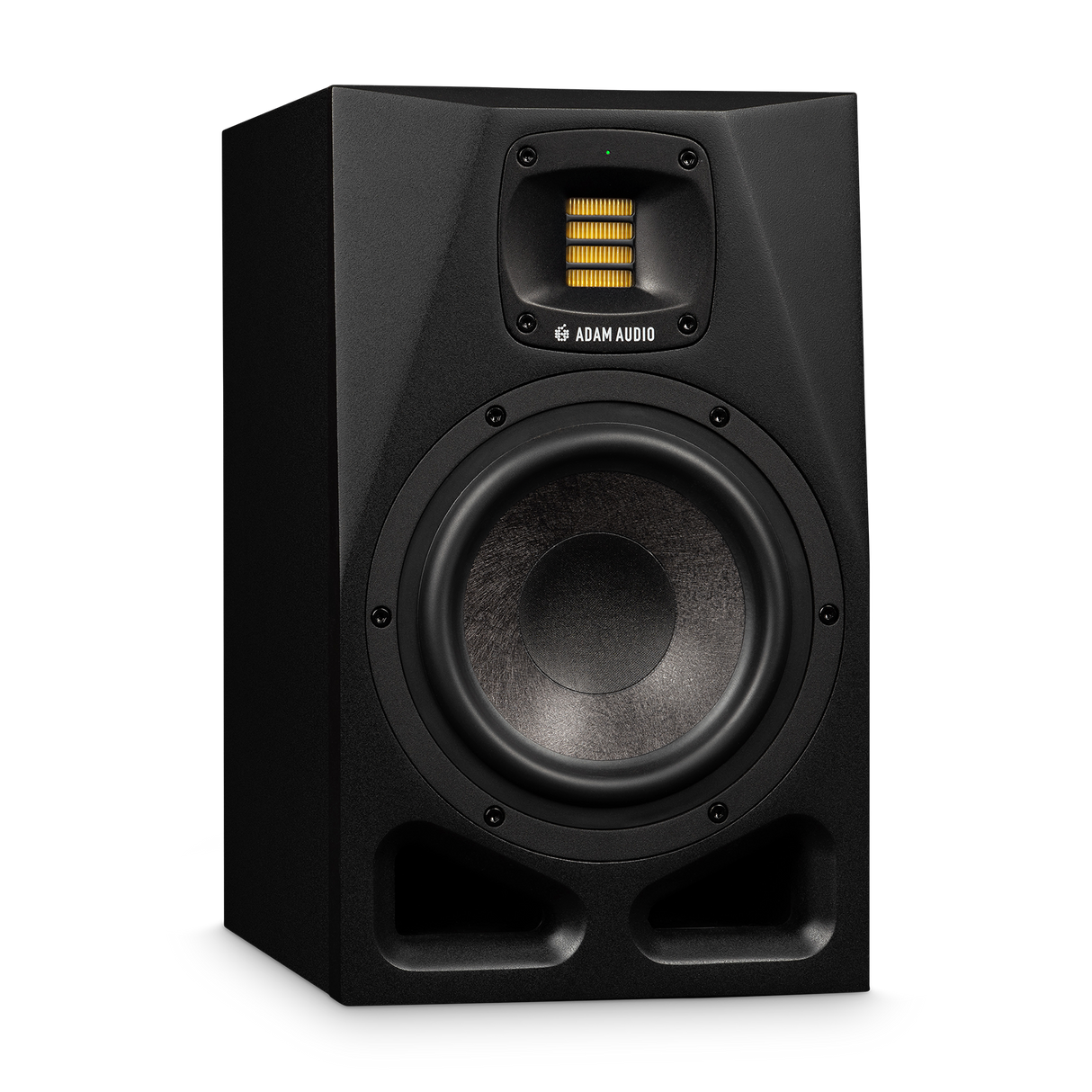 Monitor de estudio ADAM Audio A7V negro, vista frontal izquierda