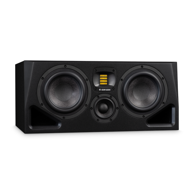 Monitor de estudio de tres vías ADAM Audio A77H, vista frontal izquierda