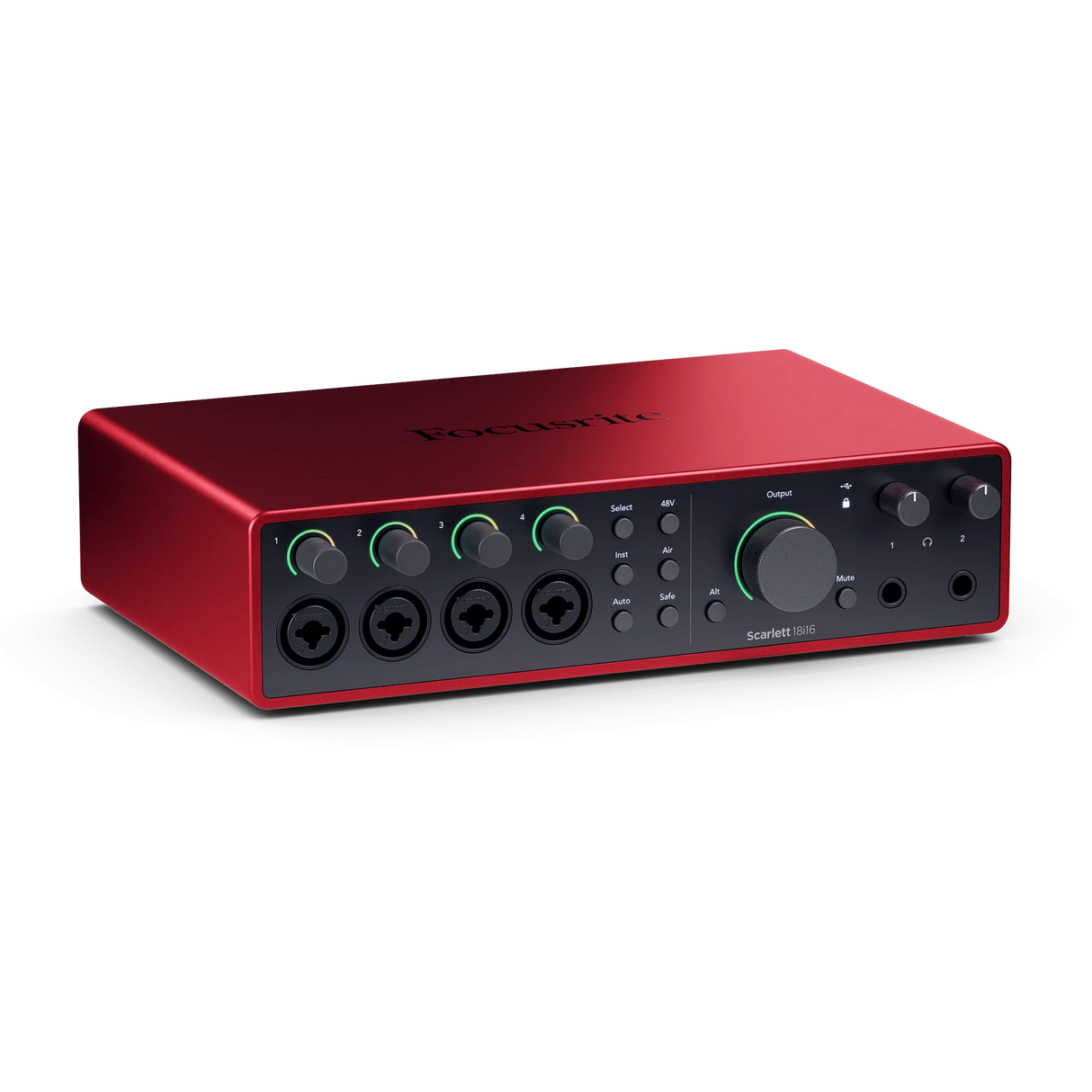 Interfaz de audio Focusrite Scarlett 18i16 4th Gen en vista angular