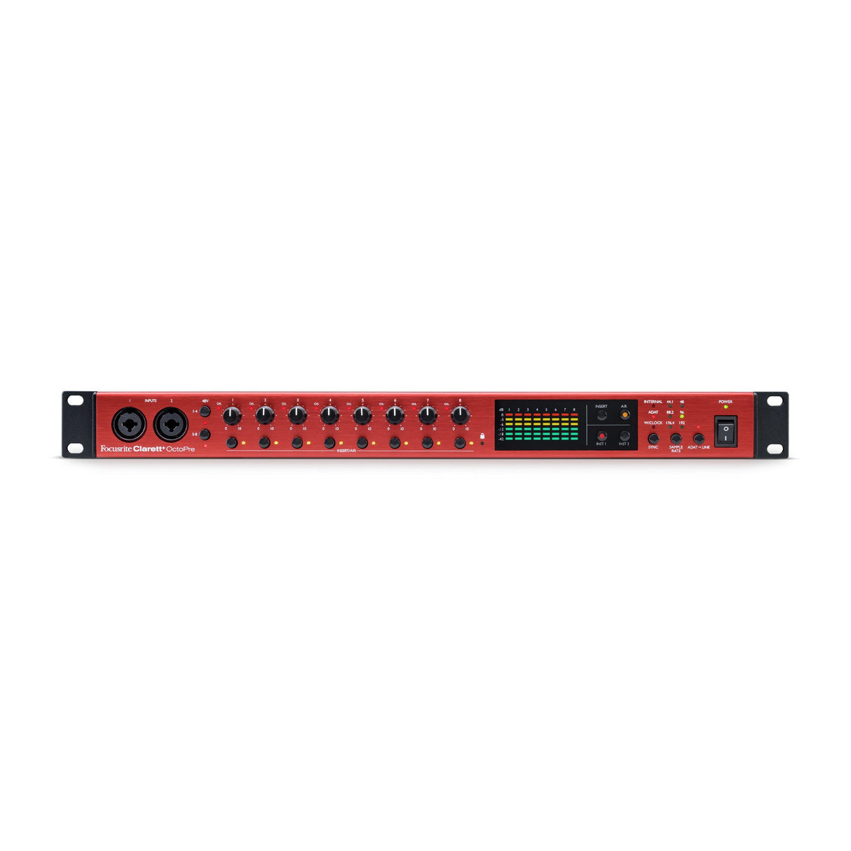 Focusrite Clarett+ OctoPre vista frontal
