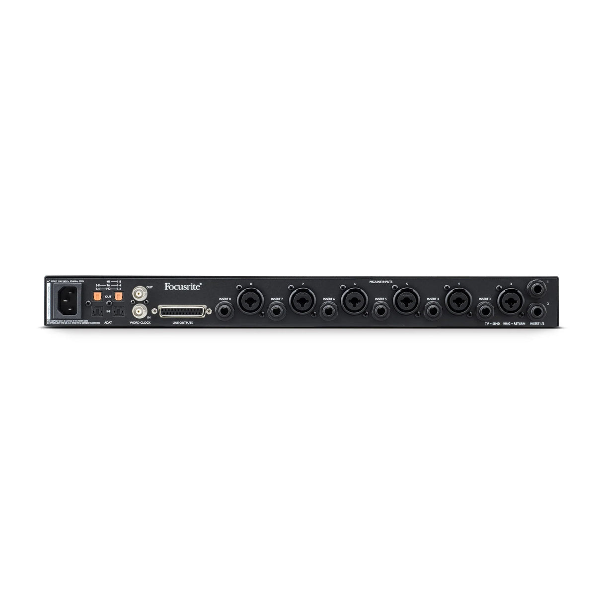Focusrite Clarett+ OctoPre vista posterior