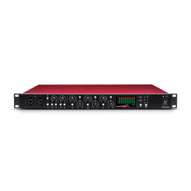 Preamplificador Focusrite Scarlett OctoPre en vista frontal elevada